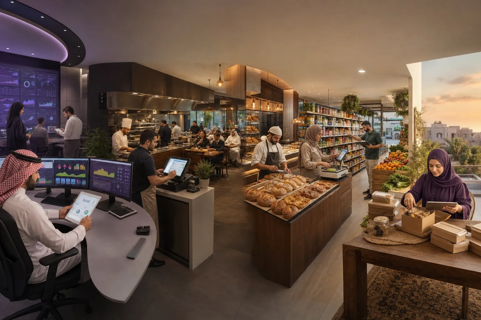 أنشطة مختلفة تستخدم FoodTech حسب طريقة تشغيل كل نشاط